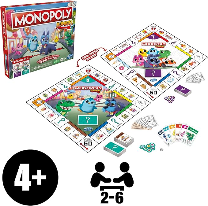 HASBRO MONOPOLY JUNIOR 2 IN 1 GAME (SPANISH VERSION)