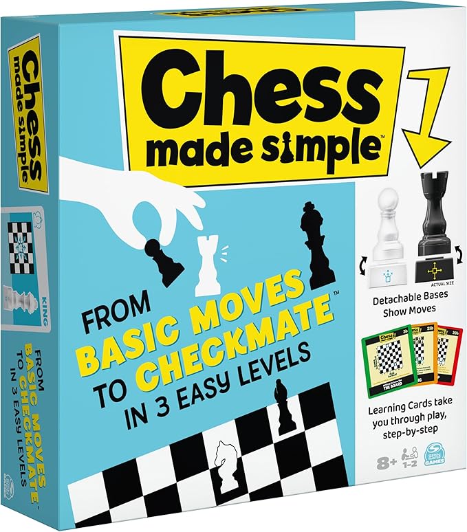 Chess Made Simple, Learn to Play Strategy Board Games for Beginners, Chess, 2 Players, for Kids Ages 8+