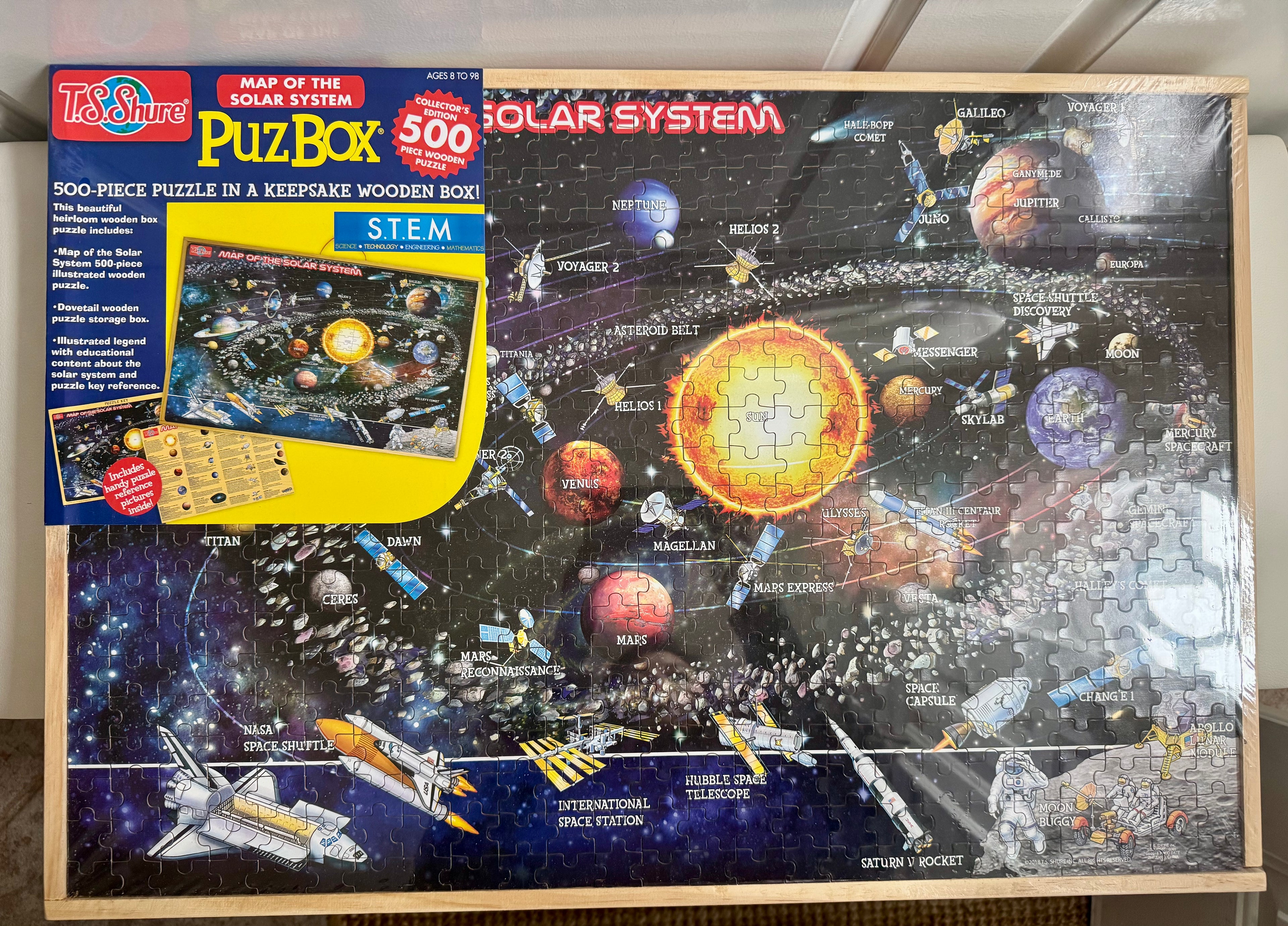 T.S.Shure 25 x17" Solar System 500 pc Wood Puzzle + Collector Box Edition New