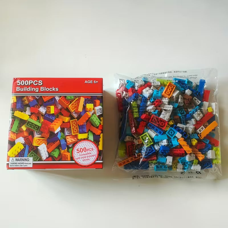 Building Blocks Compatible with Lego Classic in random color, 500 Pieces