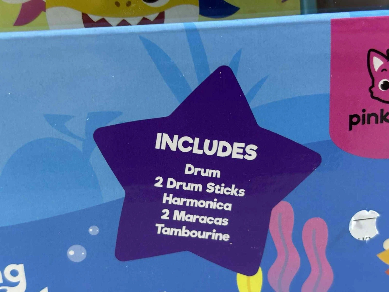 Pinkfong Baby Shark 7 Piece Band Playset - Drum, Harmonica, Tambourine & More